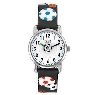 Club ur drenge soccer ur med hvid urskive og sorte tal